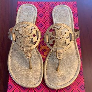 Tory Burch Miller Metallic Sandal Gold sz6